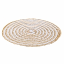 Set of 6 Round Woven Straw Placemats Ø38cm Spiral Stone Cost