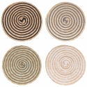 Set of 4 Spiral Woven Straw Round Placemats Ø38cm Promotion