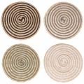 Set of 4 Spiral Woven Straw Round Placemats Ø38cm Promotion