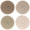Set of 4 Spiral Woven Straw Round Placemats Ø38cm Promotion