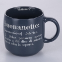 Set of 3 Stackable Stoneware Mugs 350ml with Victionary L Inscriptions Catalog
