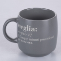 Set of 3 Stackable Stoneware Mugs 350ml with Victionary L Inscriptions Model
