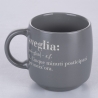 Set of 3 Stackable Stoneware Mugs 350ml with Victionary L Inscriptions Model