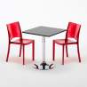 PHANTOM Set Made of a 70x70cm Black Square Table and 2 Colourful Transparent B-Side Chairs Catalog