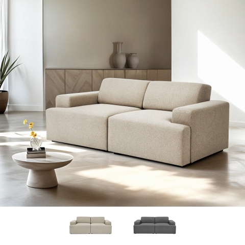 Sofa 2 seats in fabric modern design 202x100x76cm Acamar Promotion