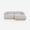 Modern Modular 2-Seater Fabric Sofa with Ottoman Yuna-2P On Sale