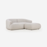 Modern Modular 2-Seater Fabric Sofa with Ottoman Yuna-2P Offers