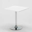 DEMON Set Made of a 70x70cm White Square Table and 2 Colourful Transparent B-Side Chairs 