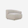Modern Modular 2-Seater Fabric Sofa with Ottoman Yuna-2P Measures