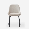 Modern Kitchen Chair with Fabric Upholstery and Black Metal Legs Piros Bulk Discounts