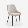 Modern Kitchen Chair with Fabric Upholstery and Black Metal Legs Piros Choice Of