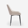 Modern Kitchen Chair with Fabric Upholstery and Black Metal Legs Piros Model