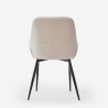 Modern Kitchen Chair with Fabric Upholstery and Black Metal Legs Piros Characteristics