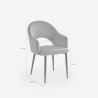 Modern Velvet Dining and Kitchen Chair with Armrests Rozan 