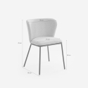 Lasta Modern Design Dining Chair with Black Legs and Fabric Upholstery 