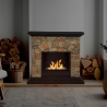Belluno Freestanding Bioethanol Fireplace with Faux Stone Effect L105xW38xH100 Model