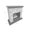 Belluno Freestanding Bioethanol Fireplace with Faux Stone Effect L105xW38xH100 Measures