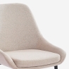 Modern Kitchen Chair with Fabric Upholstery and Black Metal Legs Piros Measures