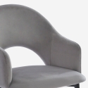 Modern Velvet Dining and Kitchen Chair with Armrests Rozan Model