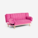 Skata 2-Seater Velvet Fabric Sofa Bed with Reclining Backrest Sale