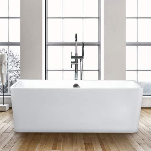 Icaria Modern Design Rectangular Freestanding Bathtub