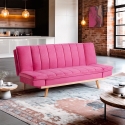 Skata 2-Seater Velvet Fabric Sofa Bed with Reclining Backrest Choice Of