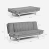 Skata 2-Seater Velvet Fabric Sofa Bed with Reclining Backrest 
