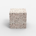 Contemporary Square Coffee Table in Inlaid Wood Manju Discounts