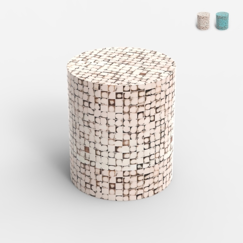 Cylinder wooden inlaid coffee table for contemporary living room Hadi Promotion