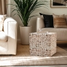 Contemporary Square Coffee Table in Inlaid Wood Manju On Sale