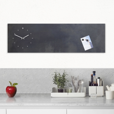 Horizontal wall clock magnetic chalkboard Industrial Promotion