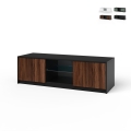 Modern TV Stand with Fluted Front Doors 150x50x45cm Budapest Promotion