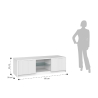 Modern TV Stand with Fluted Front Doors 150x50x45cm Budapest 