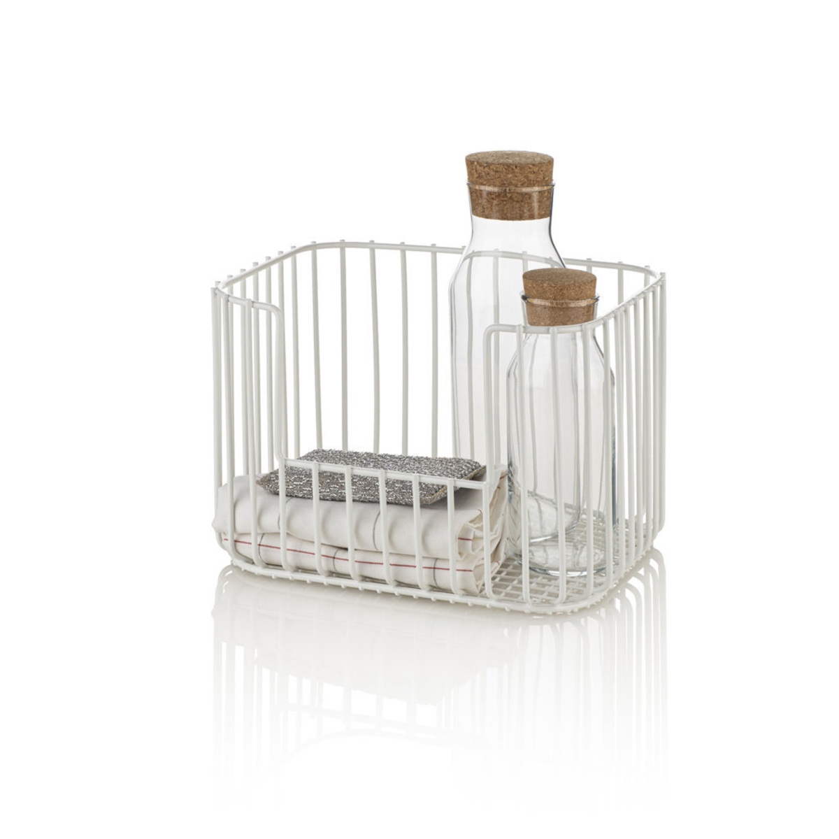 Kinzo Modern White Stackable Storage Organizer Basket Promotion