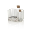 Kinzo Modern White Stackable Storage Organizer Basket Promotion