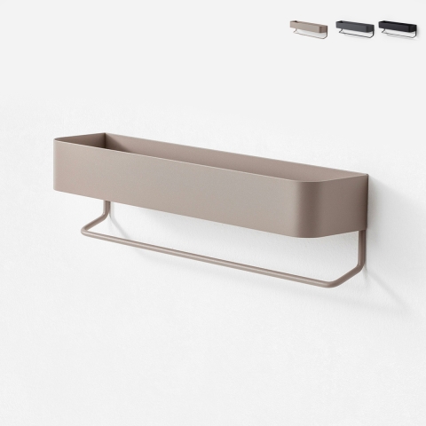 Matte black metal wall-mounted storage shelf with Lara Promotion