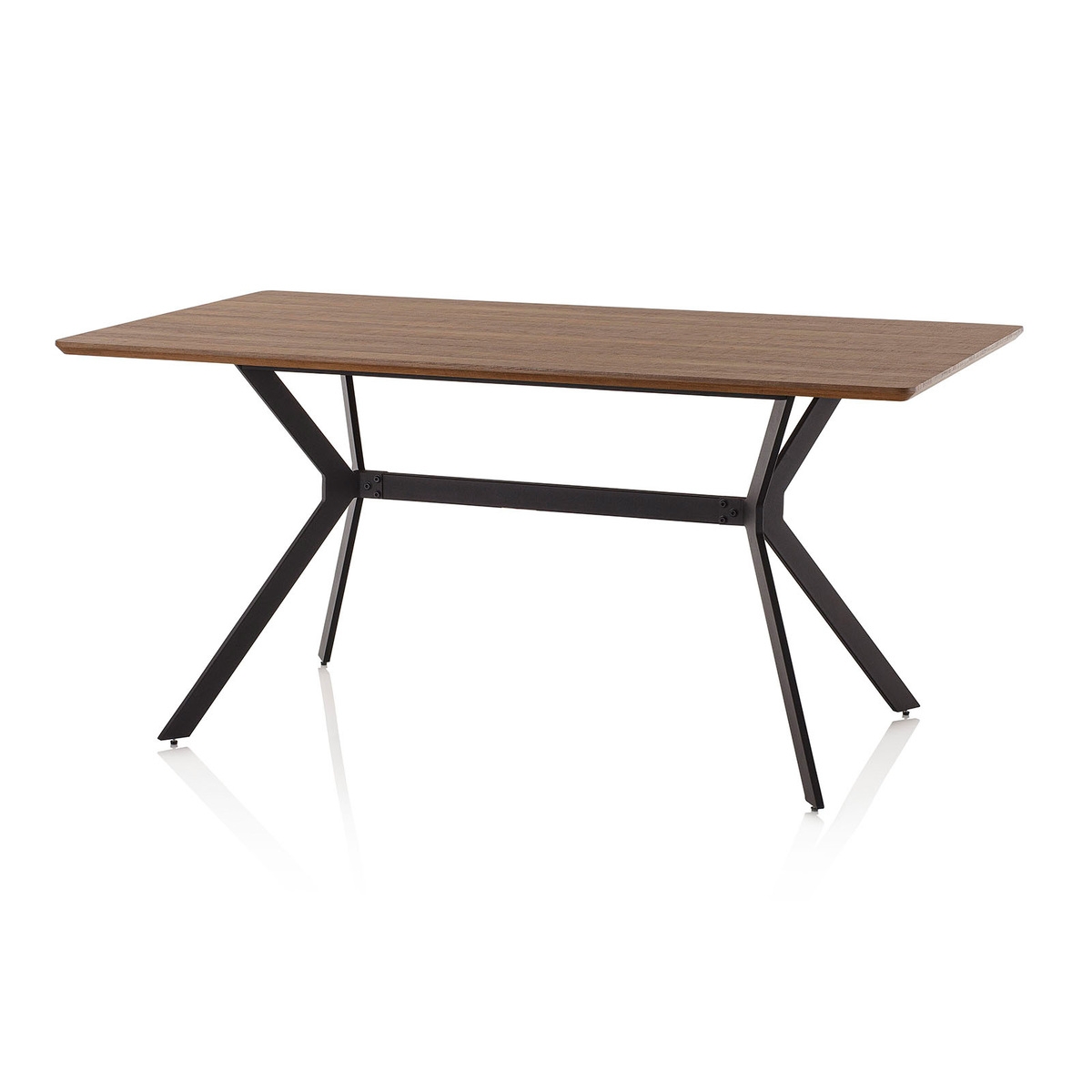 Modern Dining Table 160x90cm in Wood and Industrial Metal Monaco