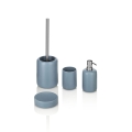 Skylar 4-Piece Matte Blue Ceramic Bathroom Accessory Set Promotion