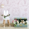 Victorian Pink Floral and Animal Wallpaper for Kids' Room On Sale
