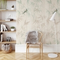 Oriental Floral Wallpaper with Japanese Bamboo Forest Design Promotion