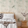 Oriental Floral Wallpaper with Japanese Bamboo Forest Design On Sale