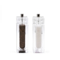 Bisetti Manual Salt and Pepper Grinder Set, Modern Transparent Design, 14.5cm Promotion