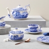 Decorated Terracotta Sugar Bowl with Lid, English Style, Blue Italian On Sale