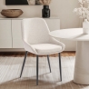 Modern Kitchen Chair with Fabric Upholstery and Black Metal Legs Piros On Sale