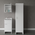 White PVC Laundry Bathroom Column with Door D8FC9006K Negrari Bulk Discounts