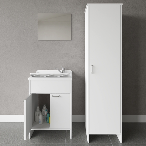 Negrari COMP 8 Laundry Cabinet Set with Mirror and Laundry Column Promotion