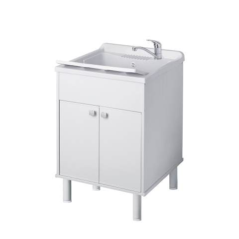 Outdoor PVC washbasin cabinet with tub and 2 doors Negrari 9052K Promotion