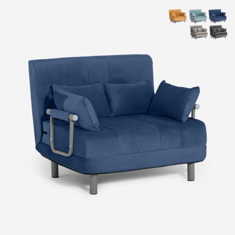 Space saving foldable velvet sleeper armchair Deborah Twin Lux Promotion