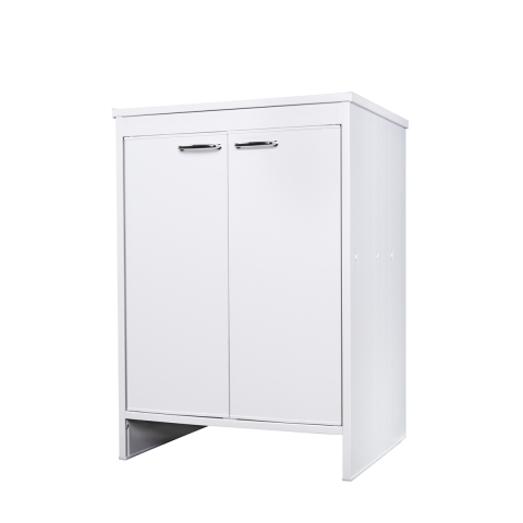 White bathroom laundry cabinet in PVC with 2 doors FB9002K Negari Promotion