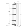 Kentaro Queen Size Murphy Bed 160x190cm with Column and Cabinets Characteristics